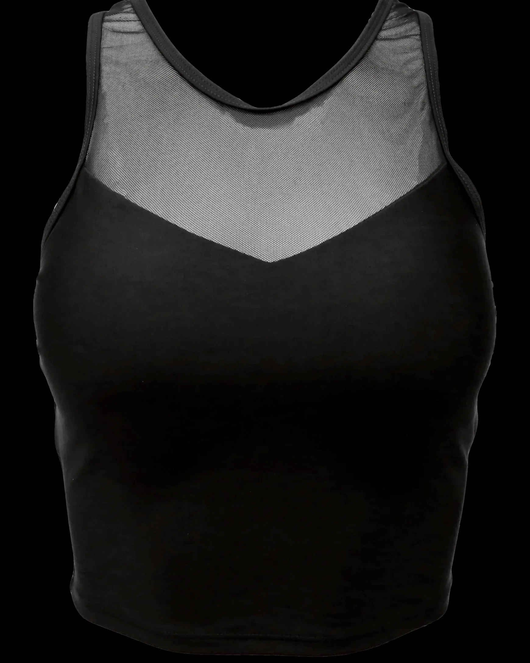 Black Mesh Racerback Crop
