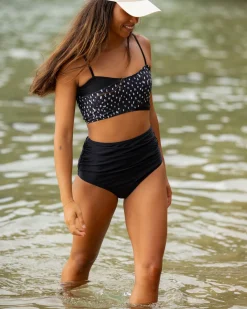 Black Ruched High Rise Bottom