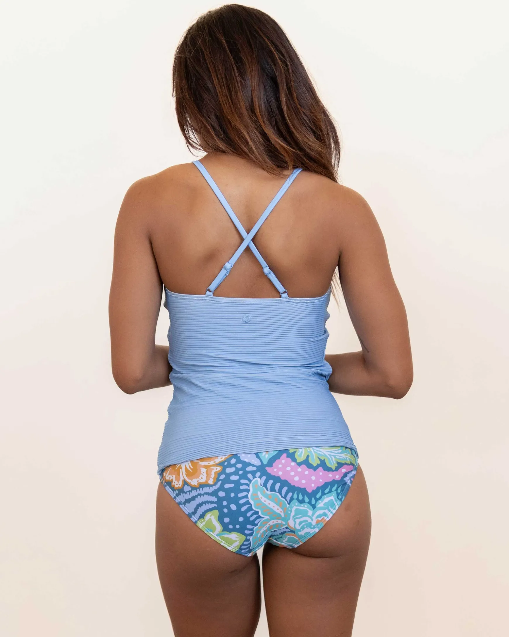 Celeste Flat Rib V-Neck Tankini