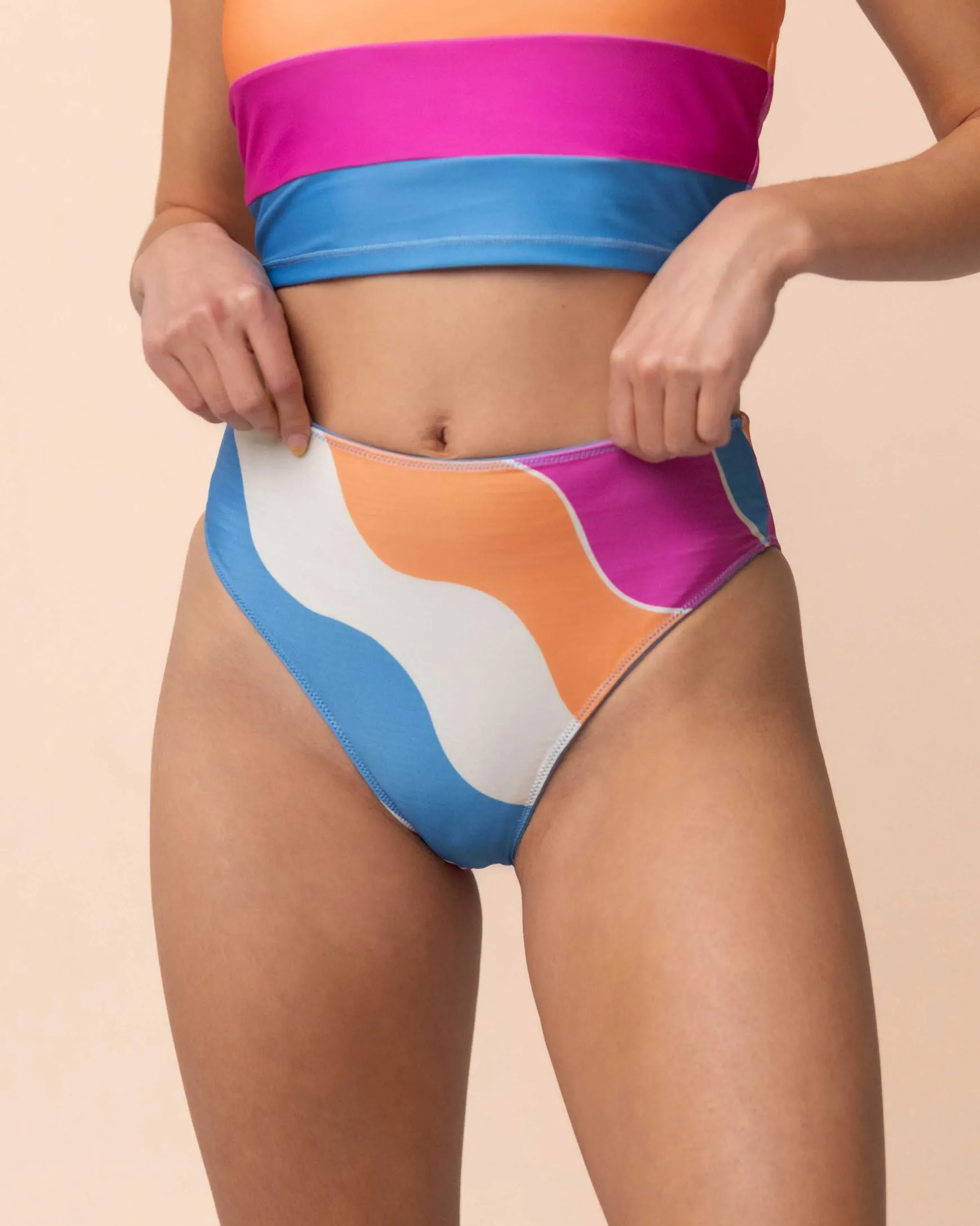 Flat Rib Sunrise Reversible High Leg Bottom