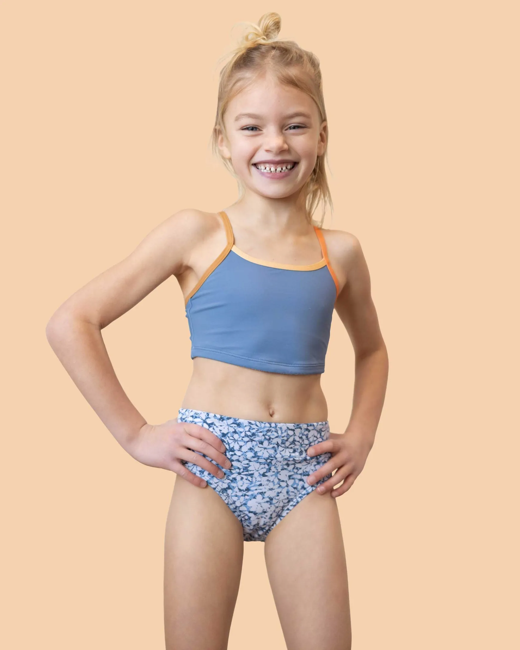 Girls Blue Lagoon Scoop Neck Crop Set