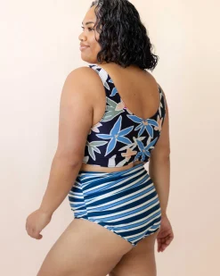 Monica Stripe Ruched High Rise Bottom