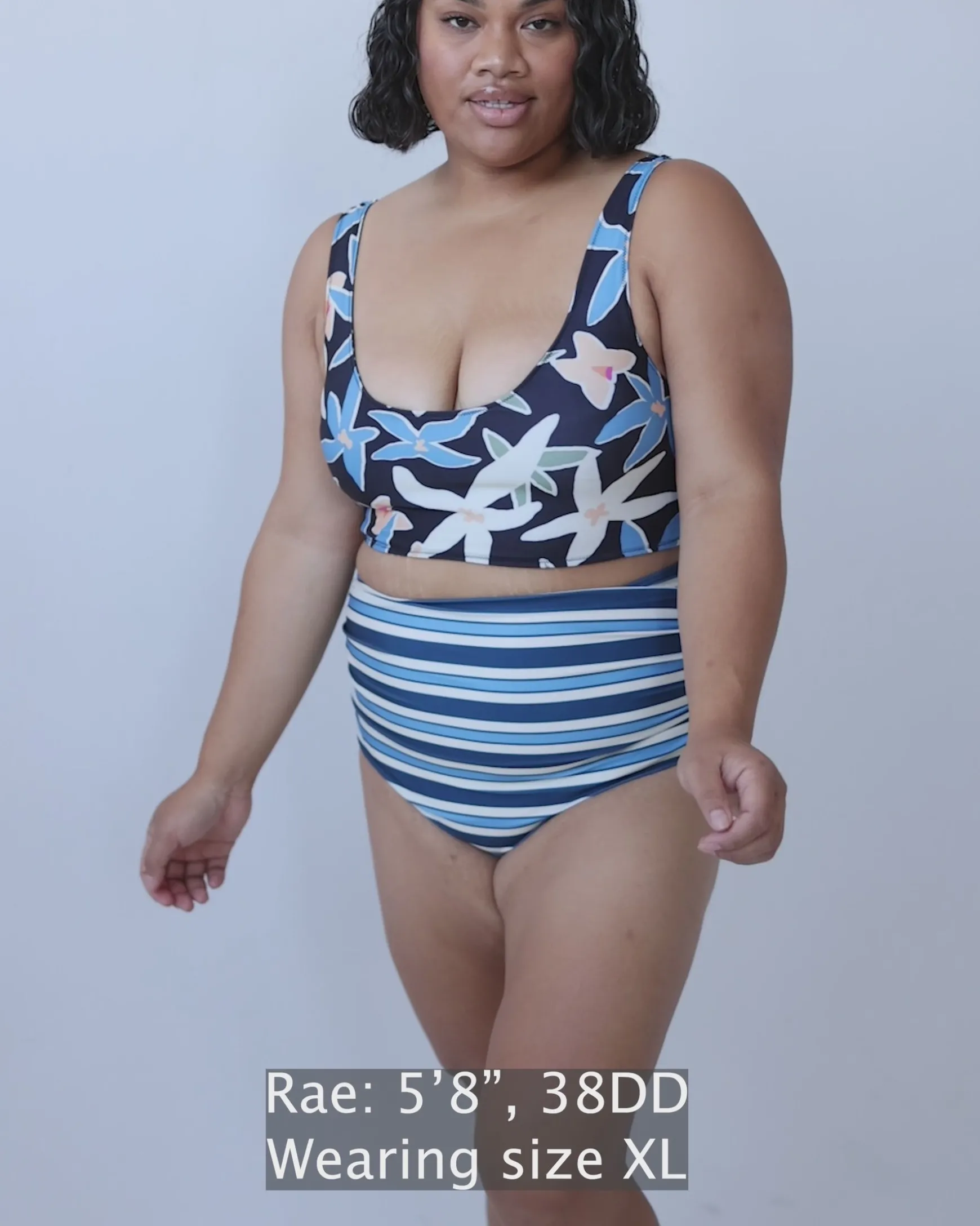 Monica Stripe Ruched High Rise Bottom