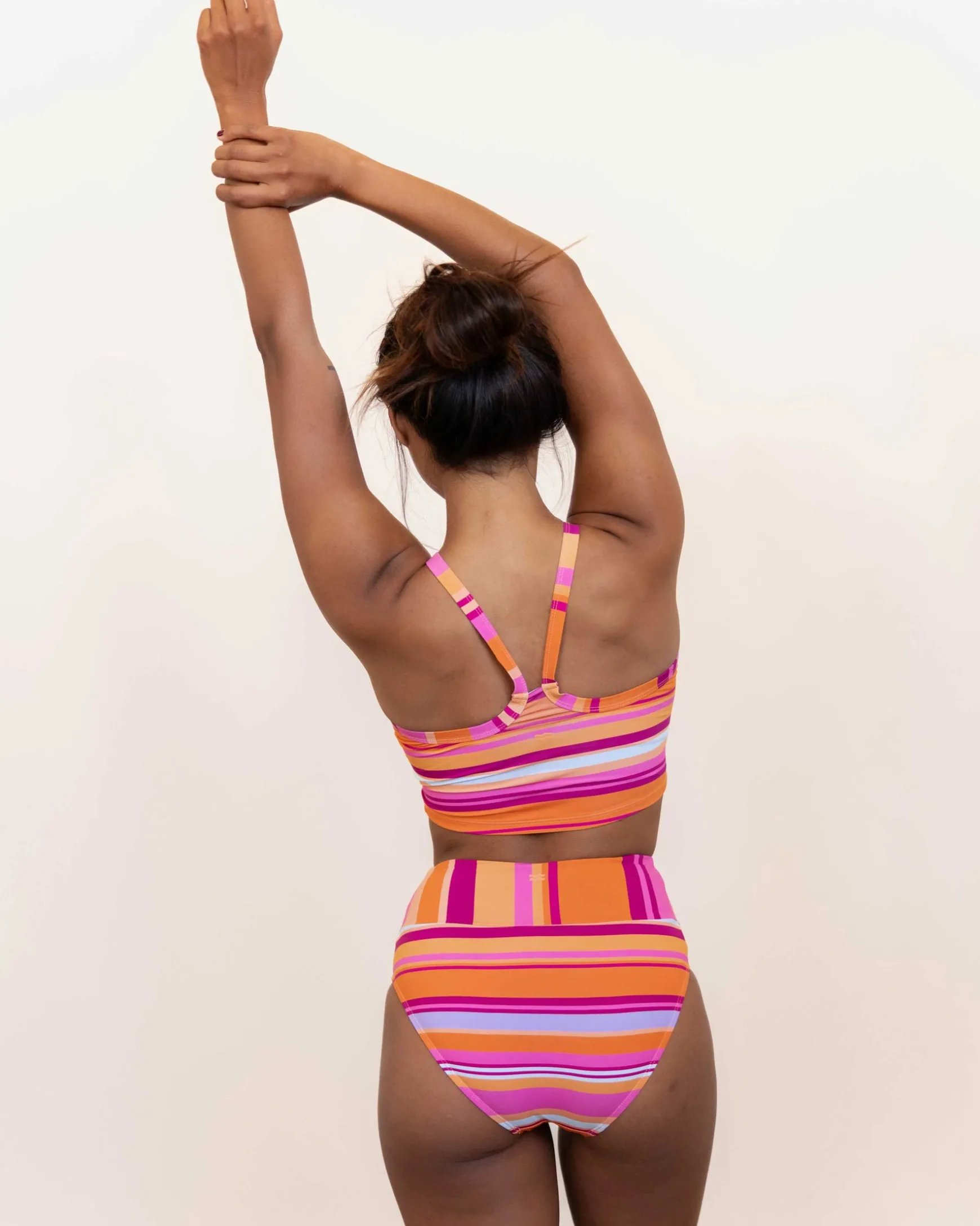 Sunset Stripe Scoop Neck Crop