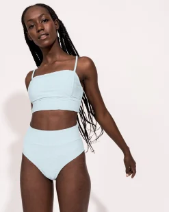 Textured Seafoam Mid Rise Bottom