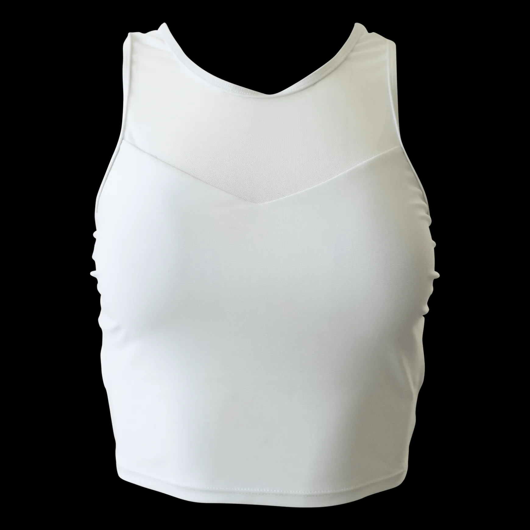 White Mesh Racerback Crop
